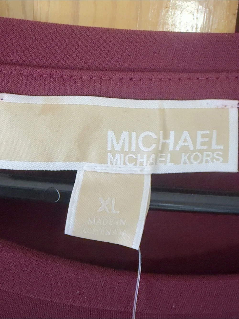 Michael Kors Burgundy Dress with Gold Logo Plate